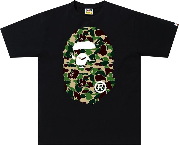 

Футболка BAPE ABC Camo Big Ape Head Tee 'Black/Green', черный