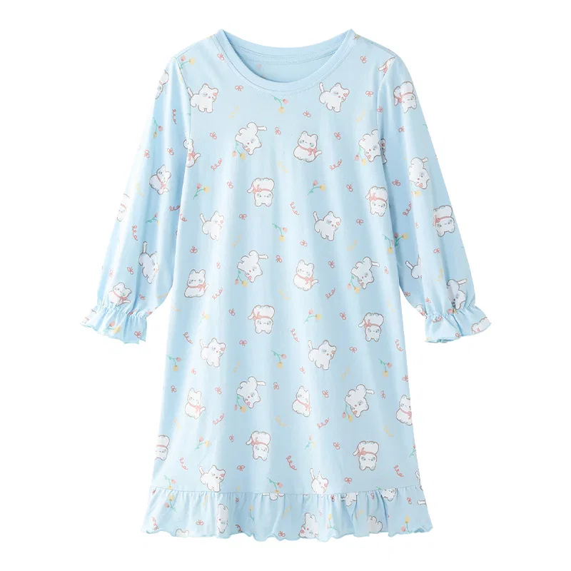 Детская ночная рубашка для девочек хлопковая Red Bean, Light Pink — фото 3