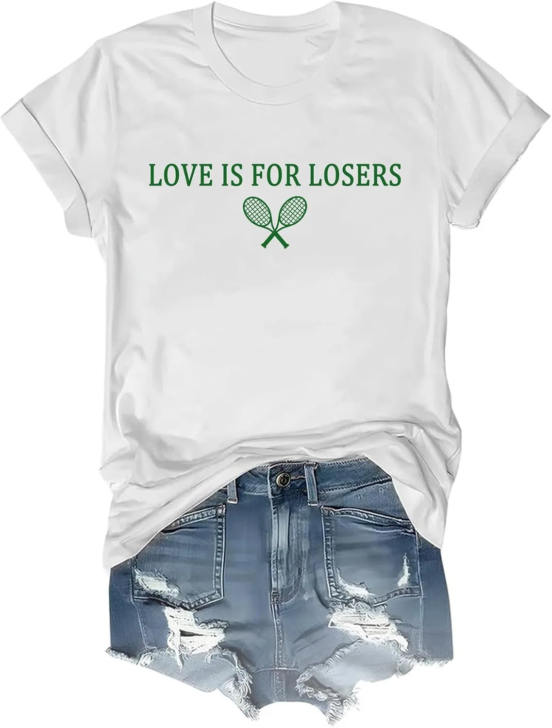 Женская футболка с шахматным узором Regular Fit Love is for Losers, White