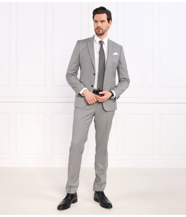 Шерстяные брюки h-genius-mm-224 Slim fit Boss, серый — фото 2