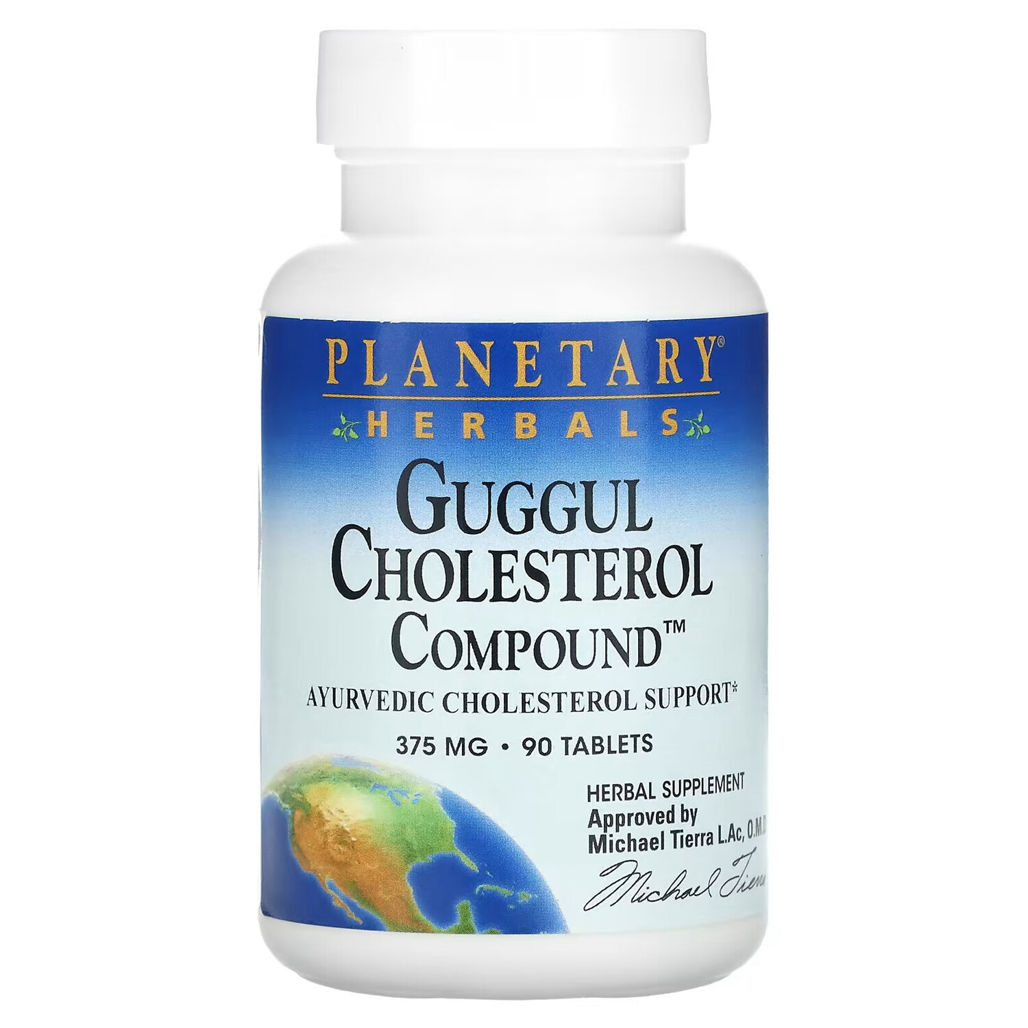

Planetary Herbals, Холестериновые соединения гуггула, 375 мг, 90 таблеток