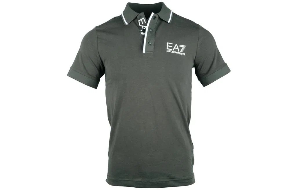 Мужское поло серое EA7 EMPORIO ARMANI