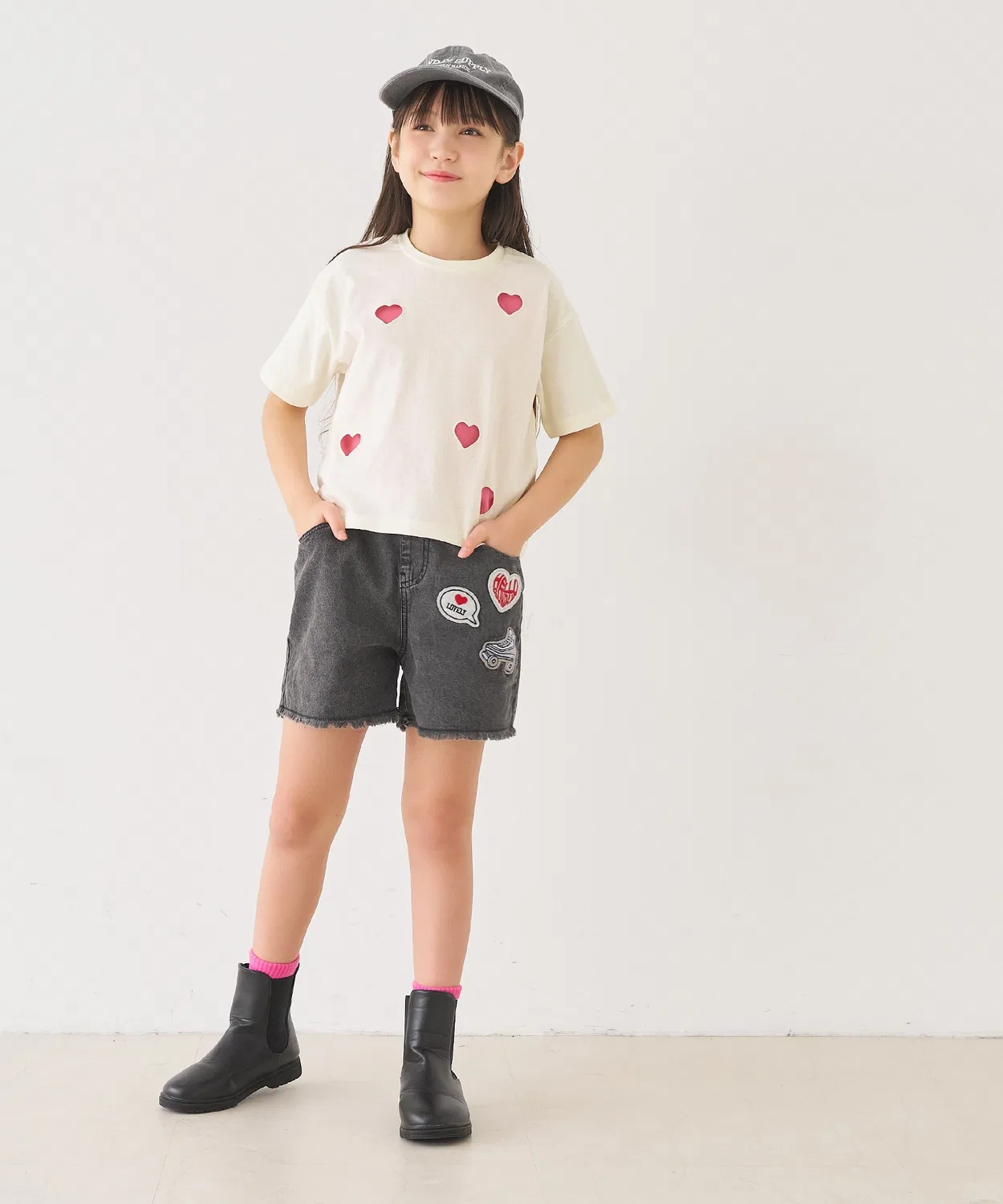 Coca（coca） Детский комплект футболки и майки с принтом Heart T-Shirt & Tank Top Set coca, Ivory — фото 2