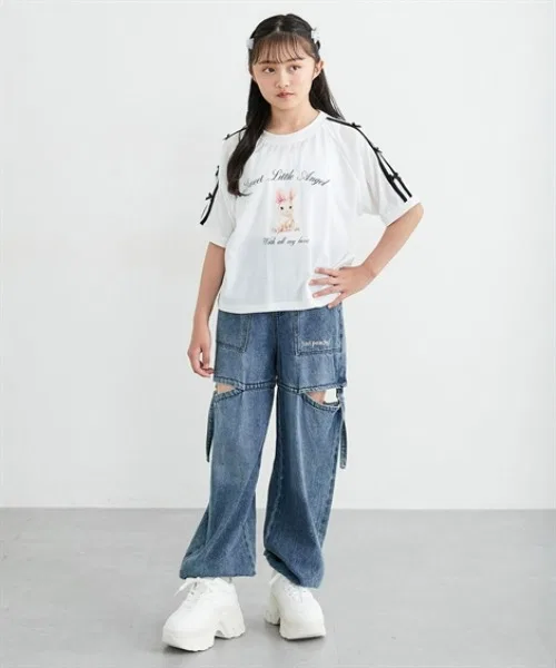 Детская футболка с принтом, с коротким рукавом QUNTSTYLE, Off White — фото 2