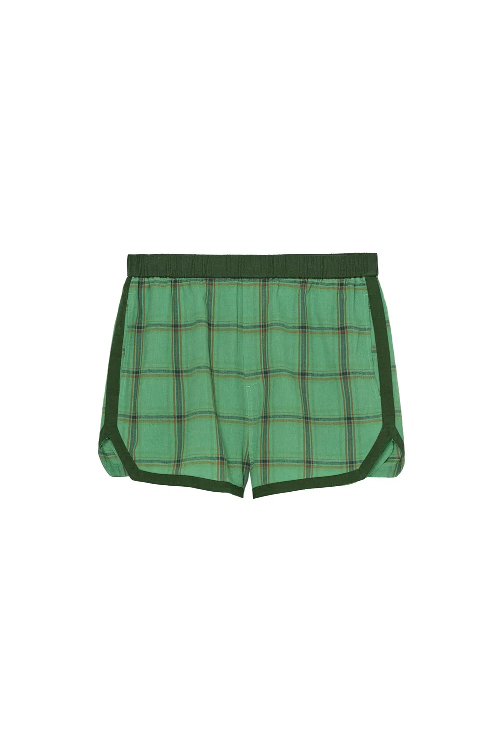 Бермудские шорты с контрастной клетчатой отделкой ZARA, Green — фото 3