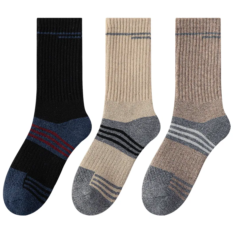 Детские носки с высоким голенищем, комплект из 3 пар, 3 Pack (Black+Khaki+Camel), MIIOW