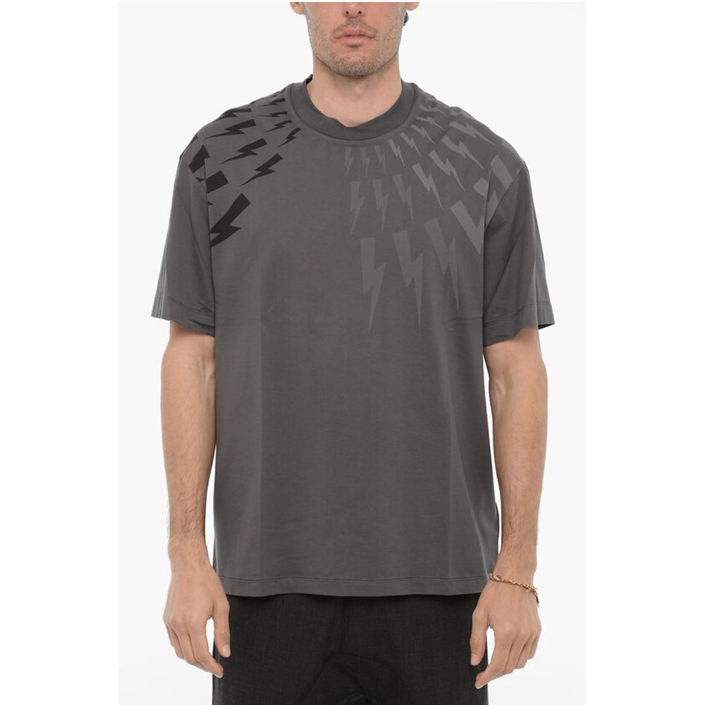 

Футболка Easy Fit с круглым вырезом и принтом To-On-Ton Neil Barrett, Gray