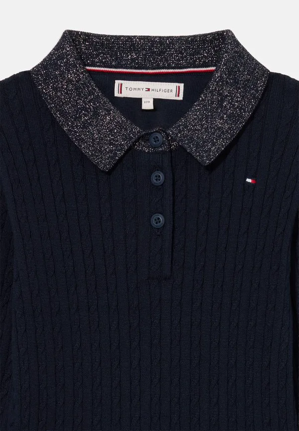 Платье-Комбинезон мини-кройной вязки с блестками Tommy Hilfiger, Dark Night Navy — фото 3