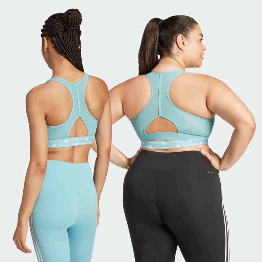 Спортивный бюстгальтер средней поддержки с принтом 3stripes Performance IY7703 Train Medium Support 3stripes adidas, Зеленый — фото 2