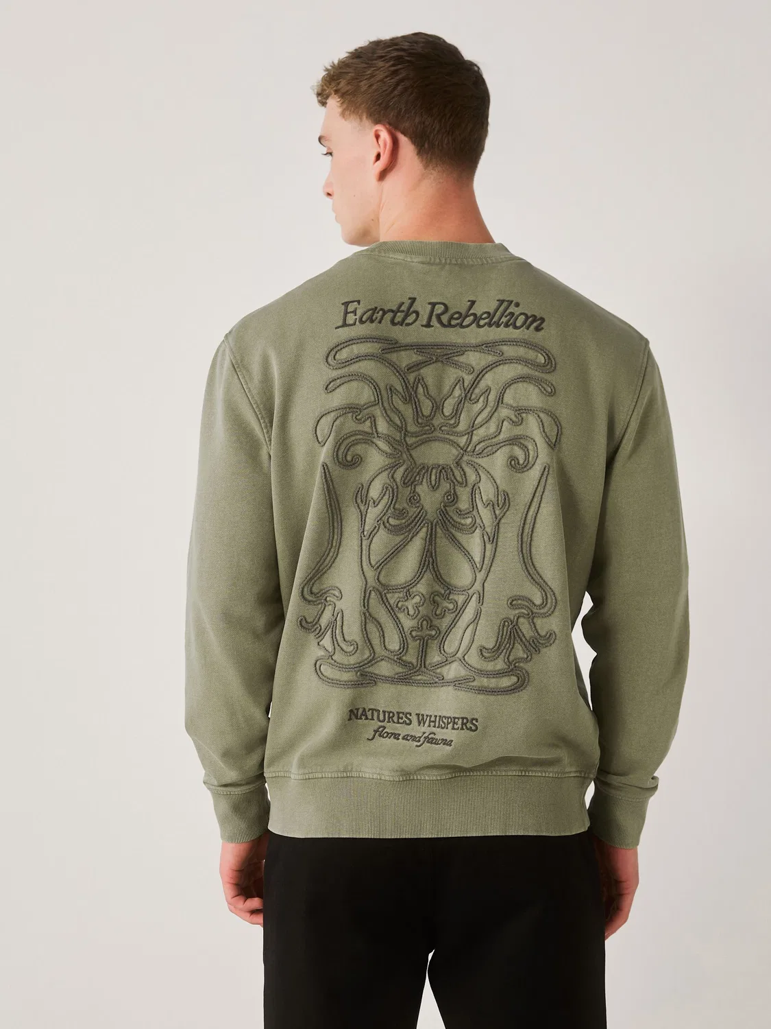 Свитшот с принтом, Khaki Green Next