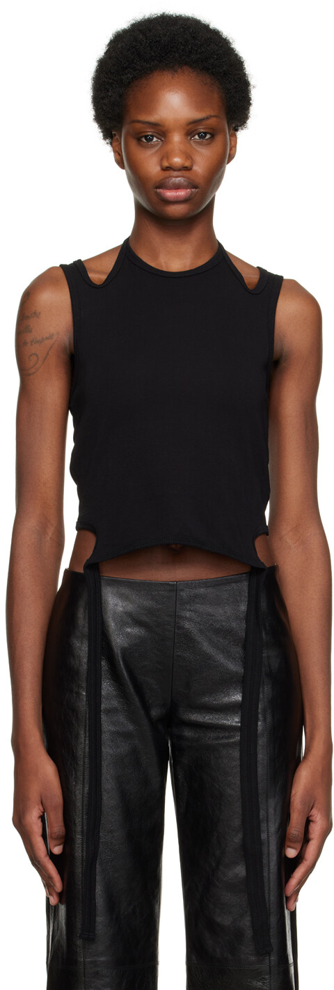 

Черная майка с двойным галстуком Dion Lee