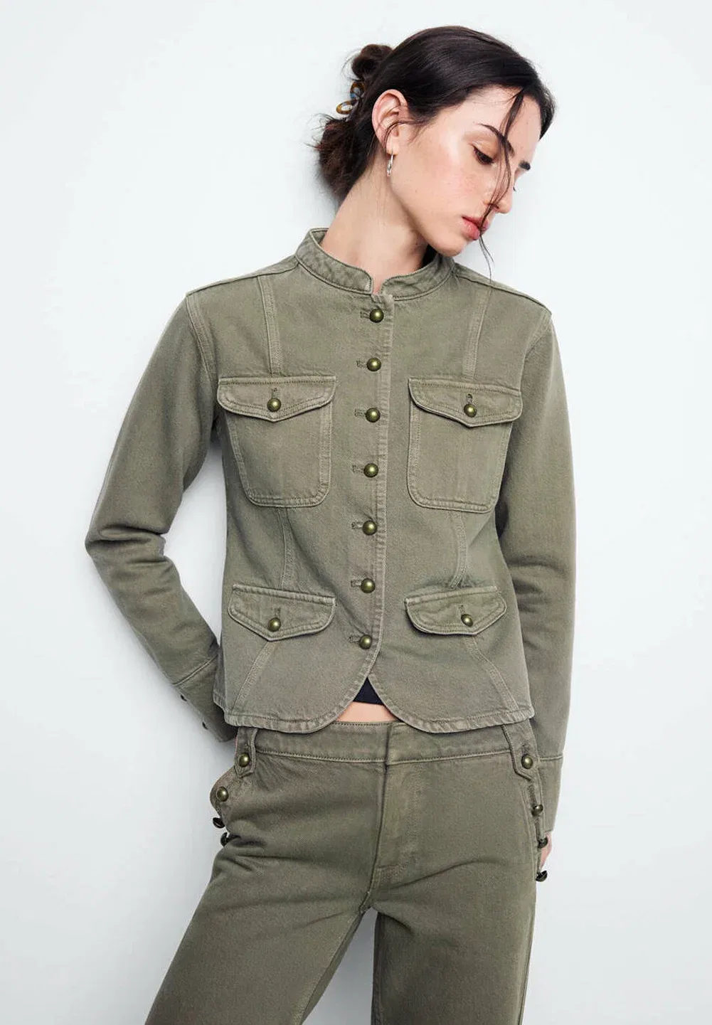 Подростковая джинсовая куртка Mango Kids, Khaki — фото 2