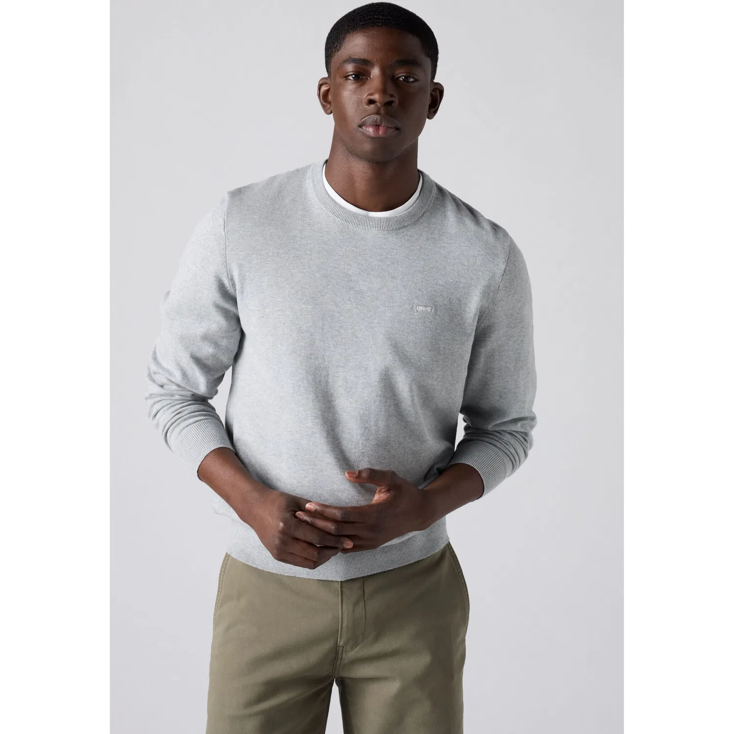 Мужской джемпер с круглым вырезом легкий Levi's, Mid Tone Grey Heather — фото 2