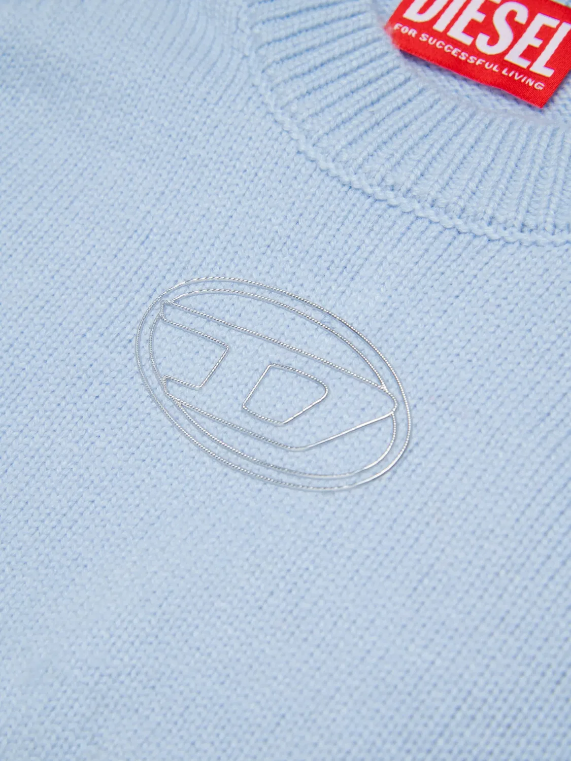 Свитер с вышивкой Oval D Diesel Kids, синий — фото 4