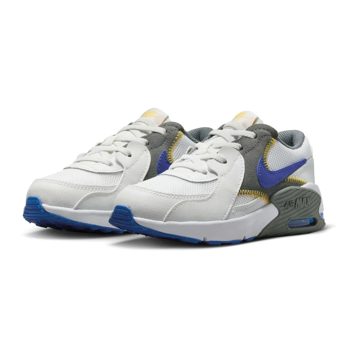 Детские кроссовки для мальчиков и девочек с амортизацией Air Max Excee NIKE, Multicoloured Summit White Racer Blue Iron Grey — фото 2