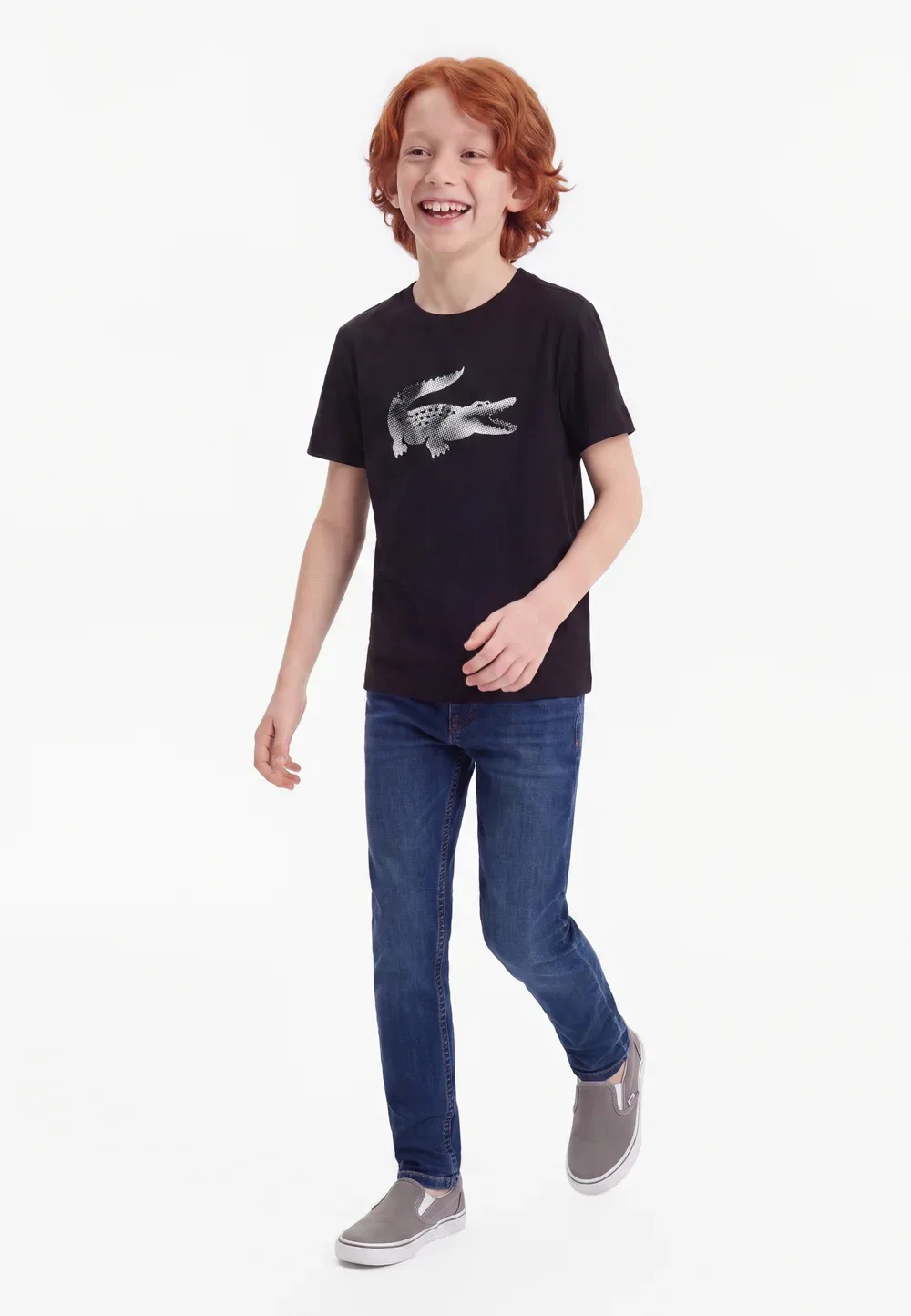 Футболка с принтом для ношения вне корта Lacoste, Noir
