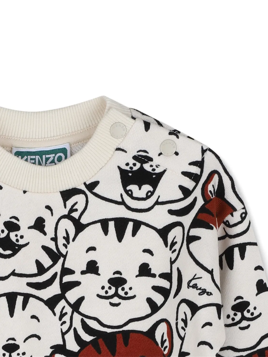 Kenzo Свитер с тигровым принтом белый — фото 3