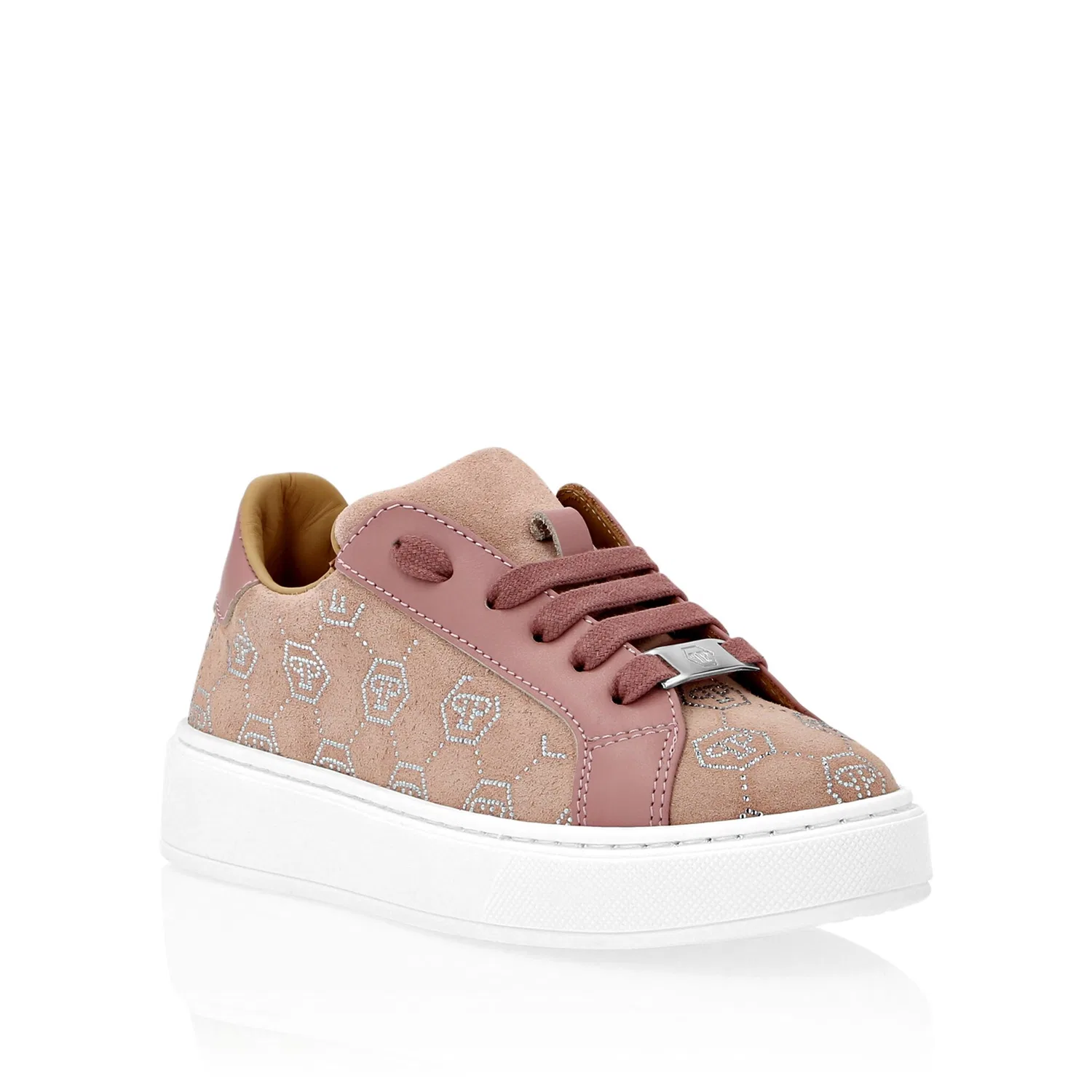 Детские кроссовки с монограммой PHILIPP PLEIN, Pink/Silver