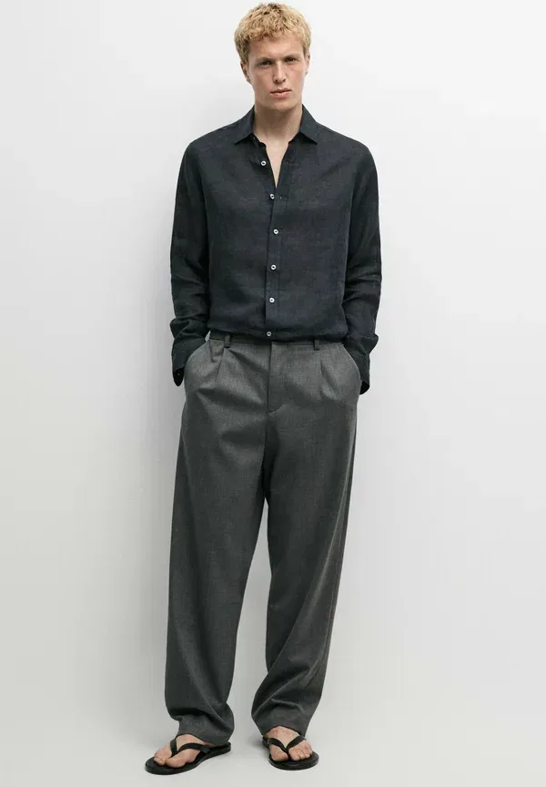 Брюки шерстяные Massimo Dutti dark grey, темно-серый — фото 2