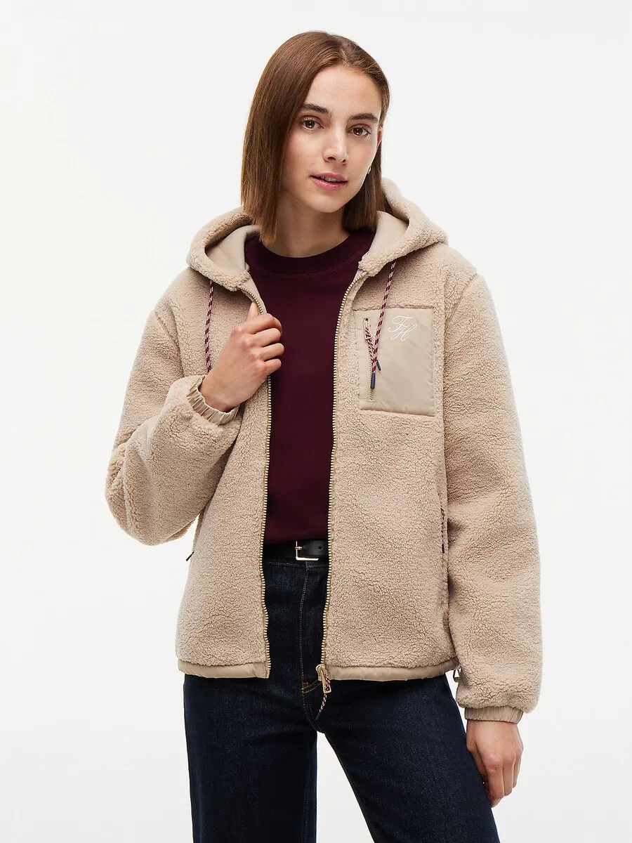 Худи на молнии TOMMY HILFIGER, бежевый — фото 2
