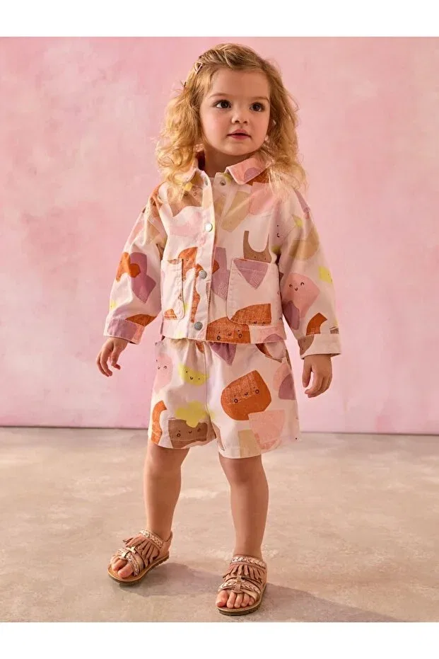 Детский комплект свитшот-шорты с принтом Next Baby, Multicolor