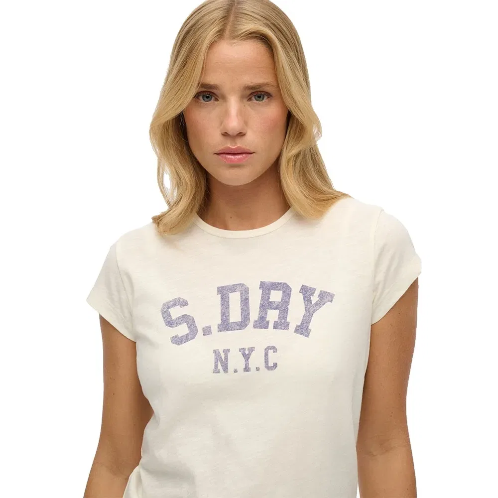 Футболка с коротким рукавом Athletic Essential Slub Superdry, белый — фото 3