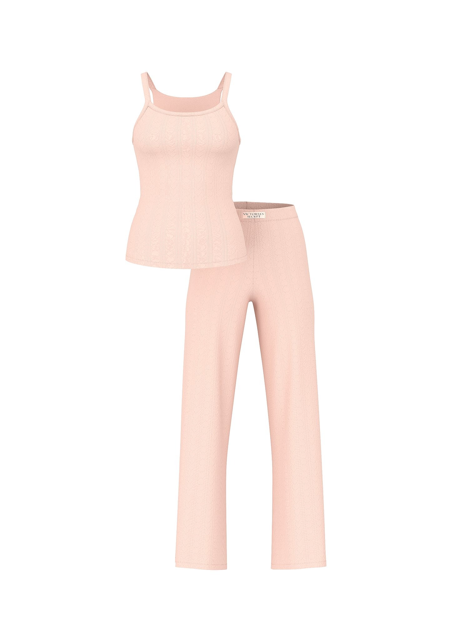 

Комплект брюки и топ Victoria's Secret Heart Pointelle, розовый