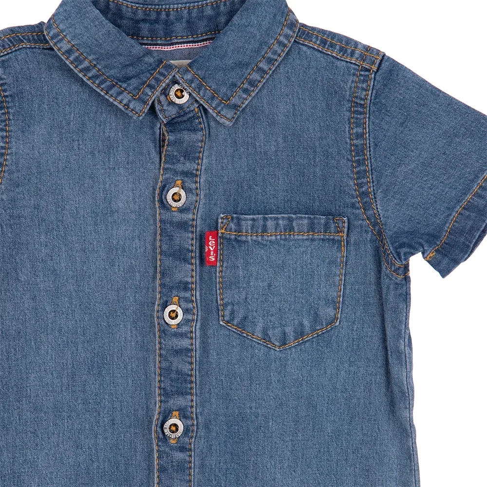 Детский комбинезон для девочек с коротким рукавом Utility Levi's, Blue — фото 4