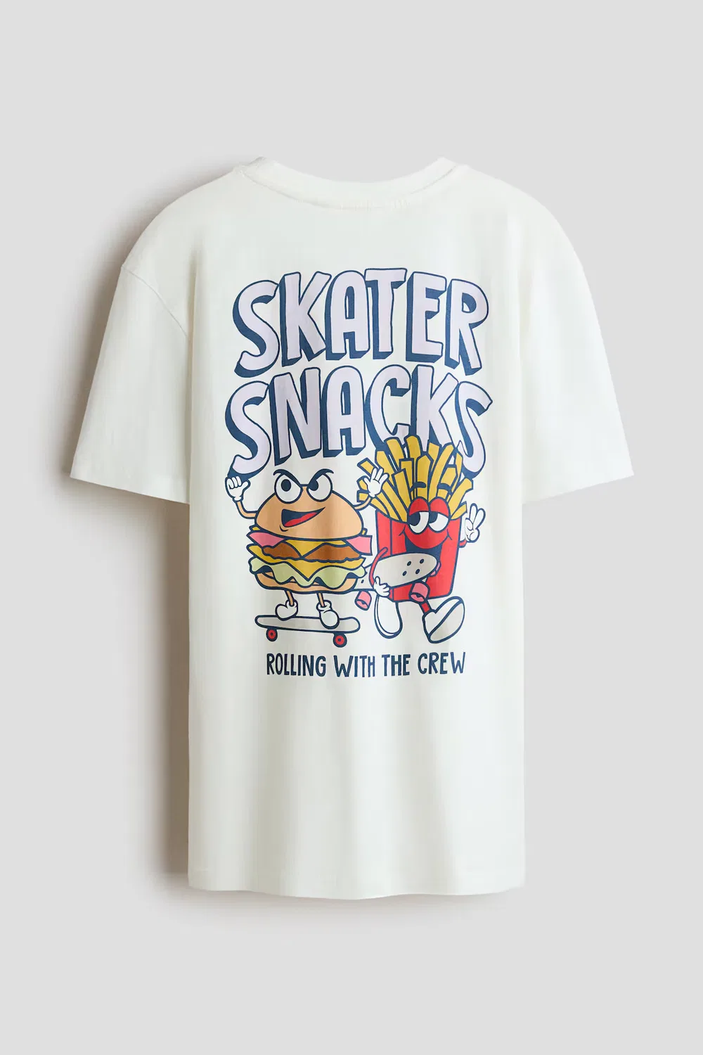 Хлопковая футболка с принтом H&M, Elfenbein/Skater Snacks — фото 2