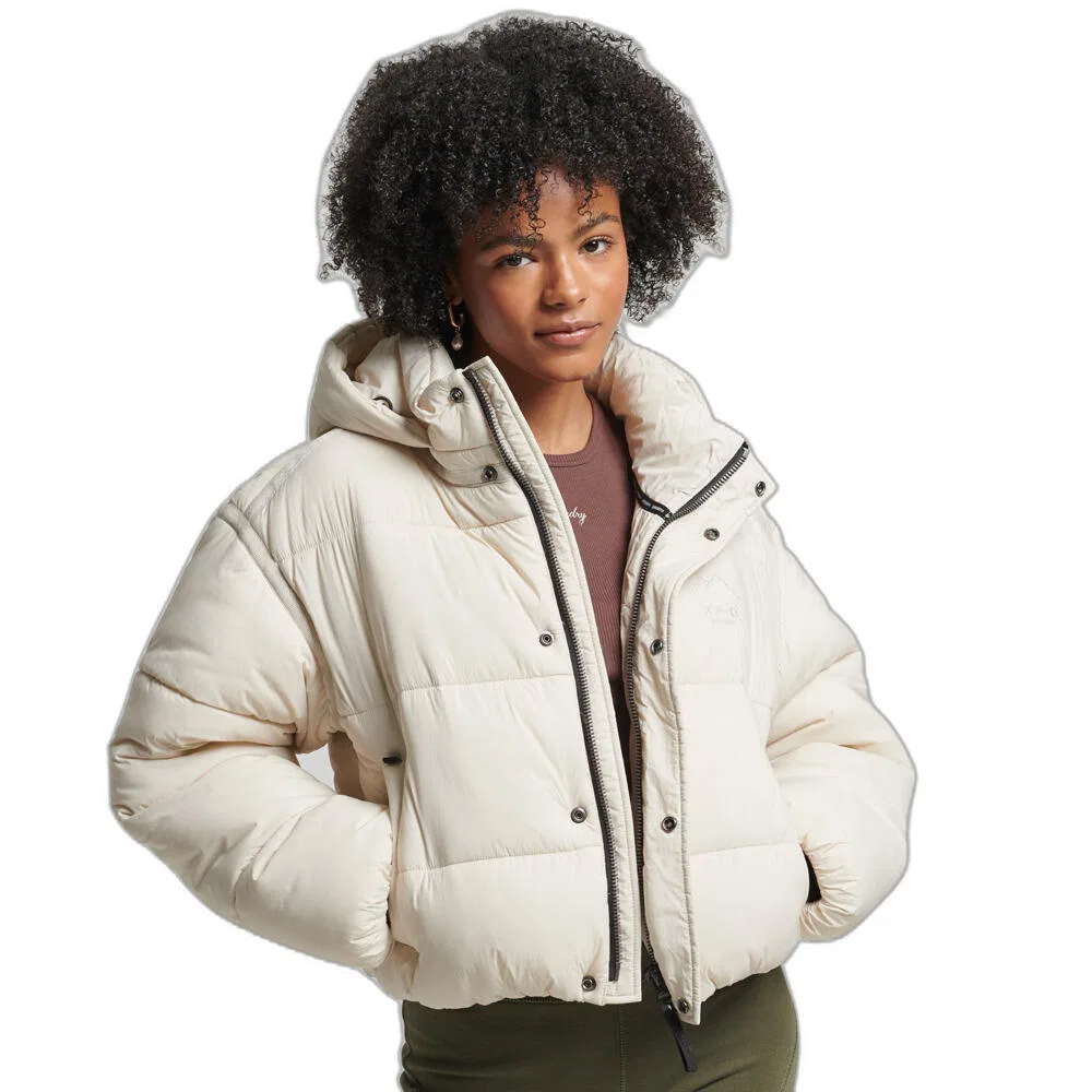 Женская короткая куртка с принтом Cocoon Superdry, Grau Baumwollweiß Beige — фото 2