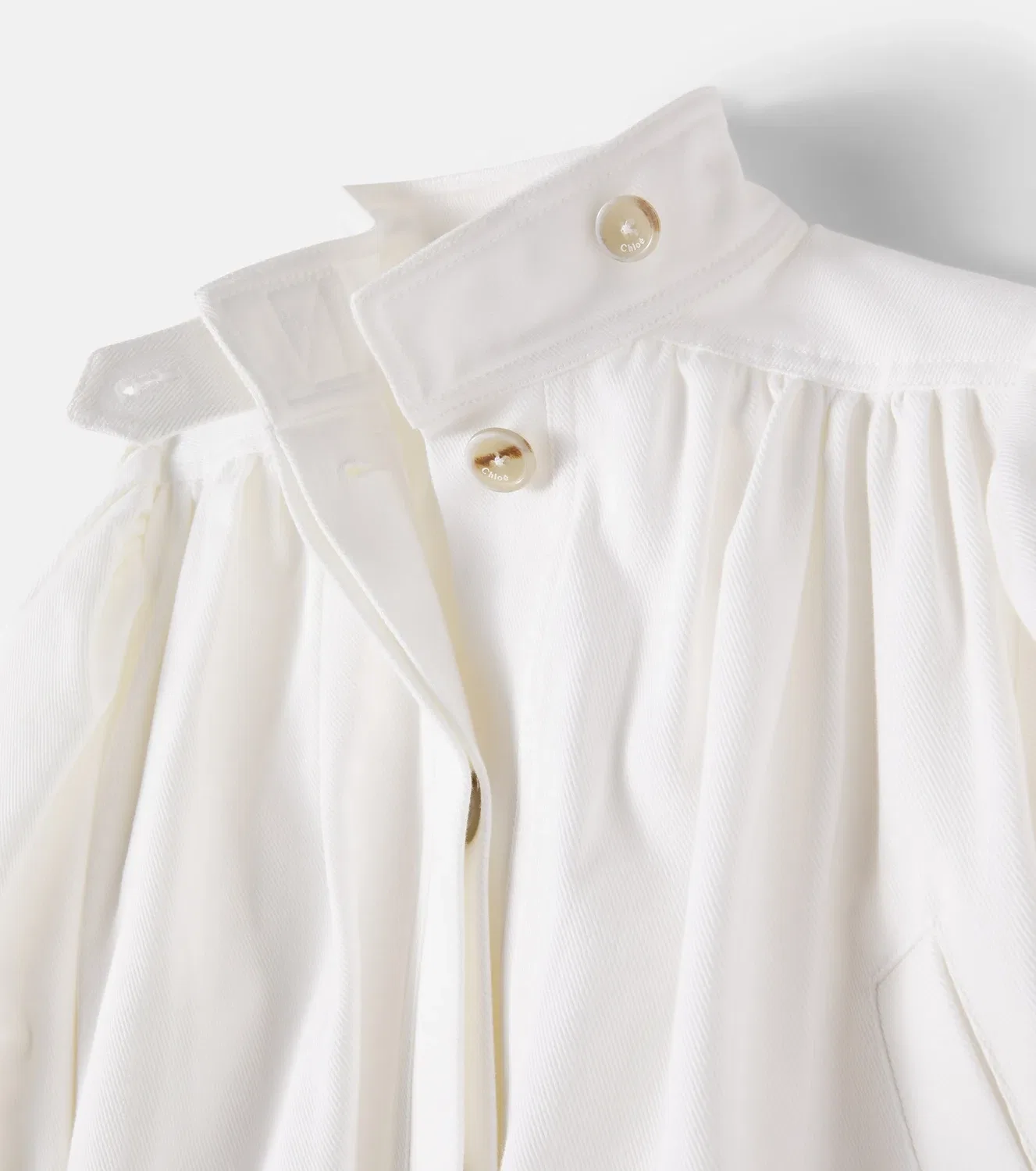 Легкая куртка с вышивкой ришелье Chloé Kids, белый — фото 3