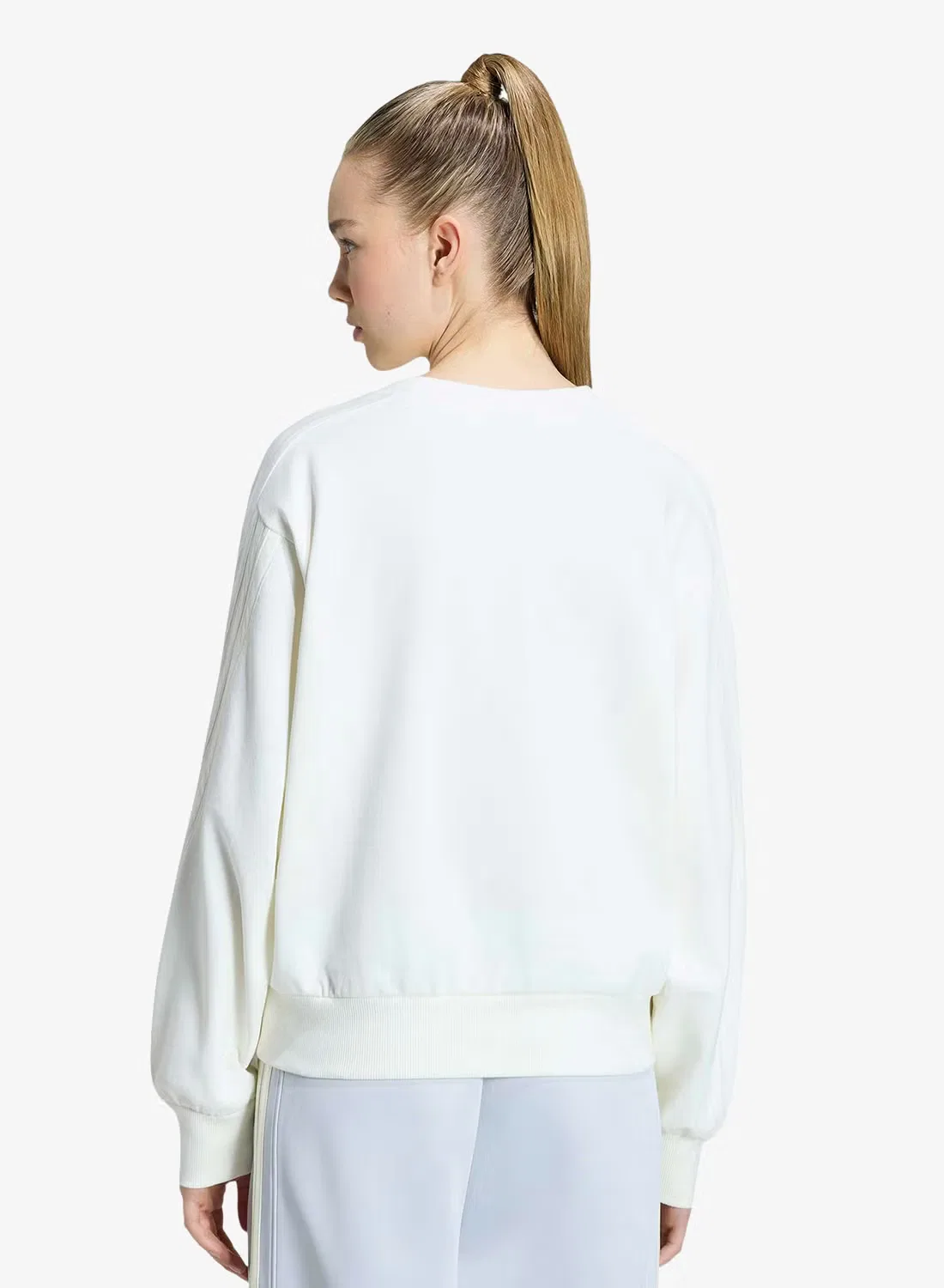 Свитшот свободного кроя 3-Stripes Adidas, белый — фото 2