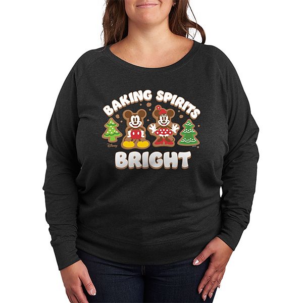 

Футболка с длинным рукавом Mickey & Minnie Mouse Plus Size Baking Spirits Bright French Terry Disney, Charcoal Heather, Черный, Футболка с длинным рукавом Mickey & Minnie Mouse Plus Size Baking Spirits Bright French Terry Disney, Charcoal Heather