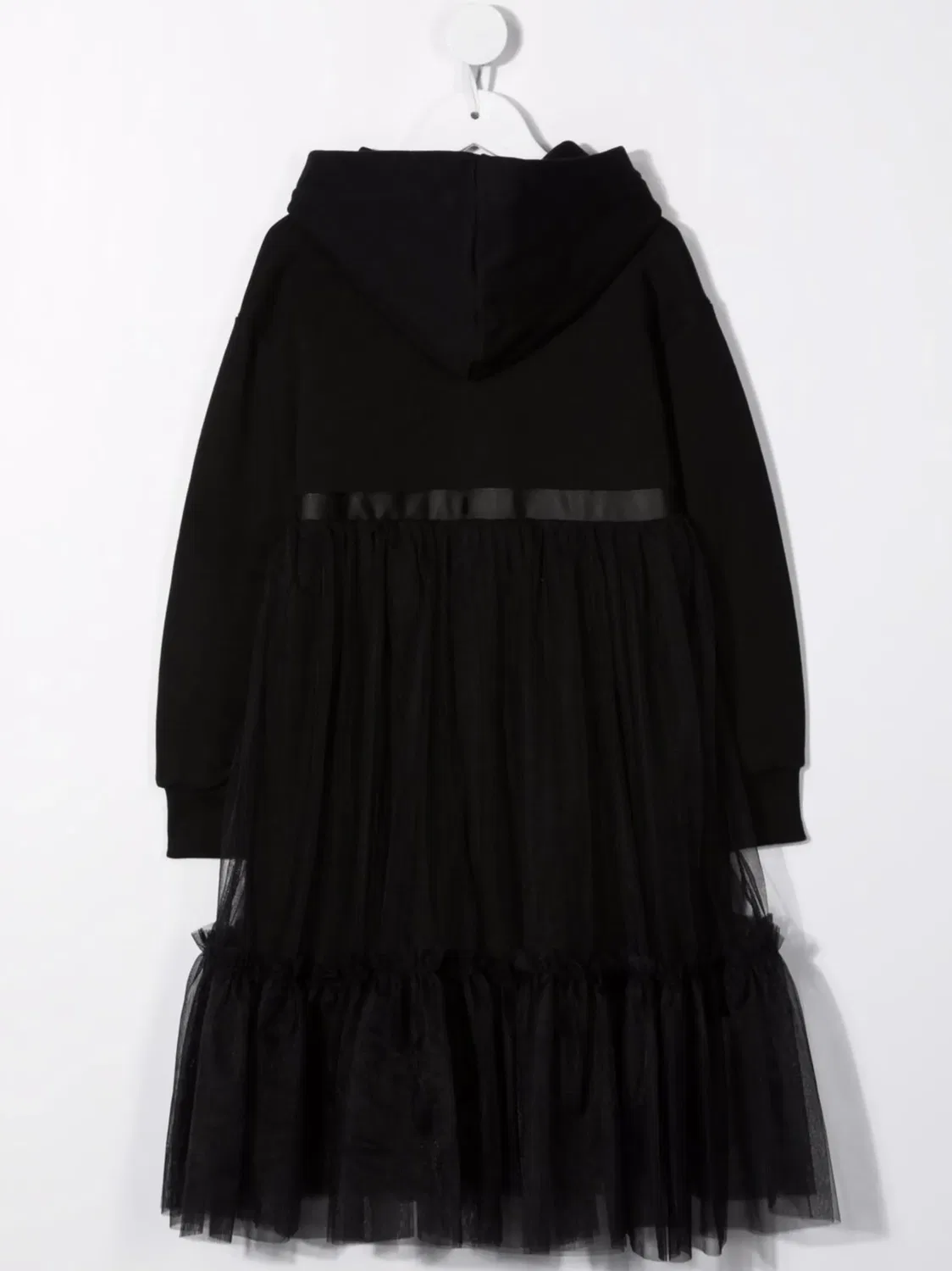 Платье с капюшоном и логотипом MSGM, черный — фото 2