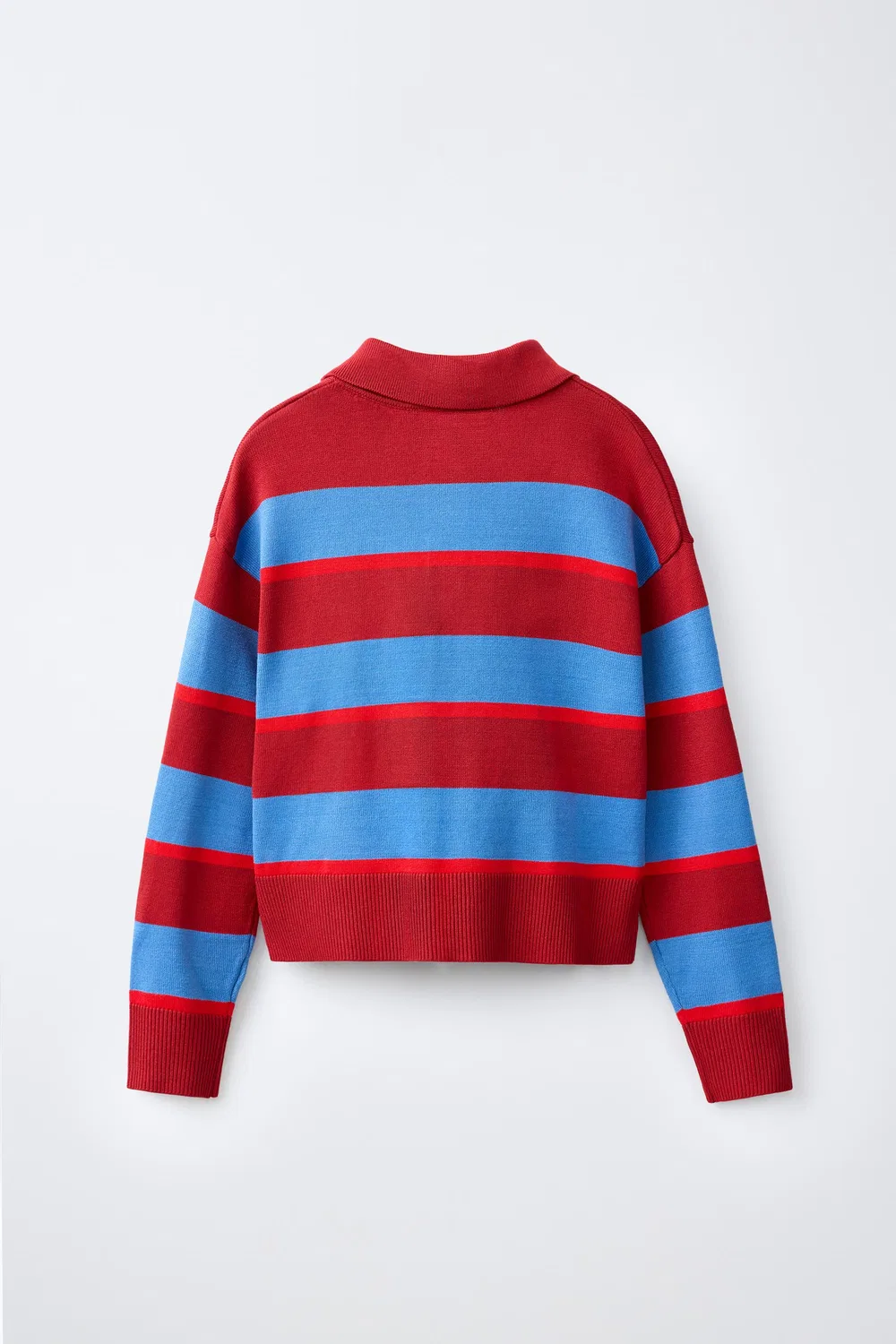 Полосатый вязаный джемпер-поло ZARA, striped — фото 2