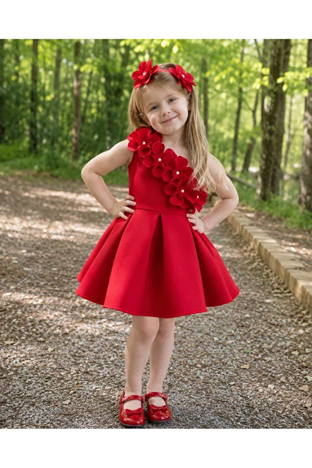 Детское платье для девочек с пайетками New Year's Eve Glam Tunay Moda, Red