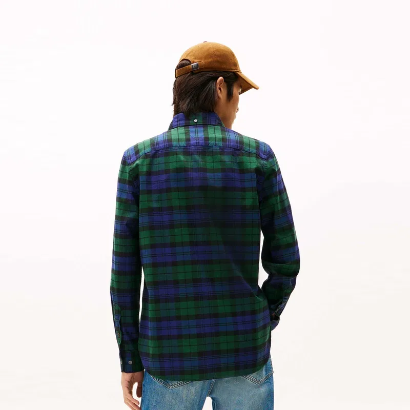 Мужская рубашка с воротником Blue Green Plaid L6K Tommy Hilfiger, Blue Green Plaid L6K — фото 4