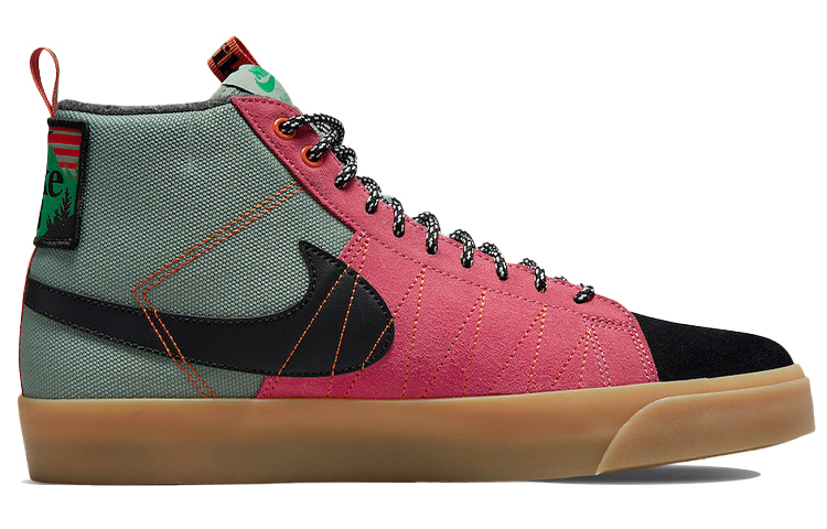 Кроссовки Nike SB Blazer Mid Premium, розовый/зеленый — фото 2