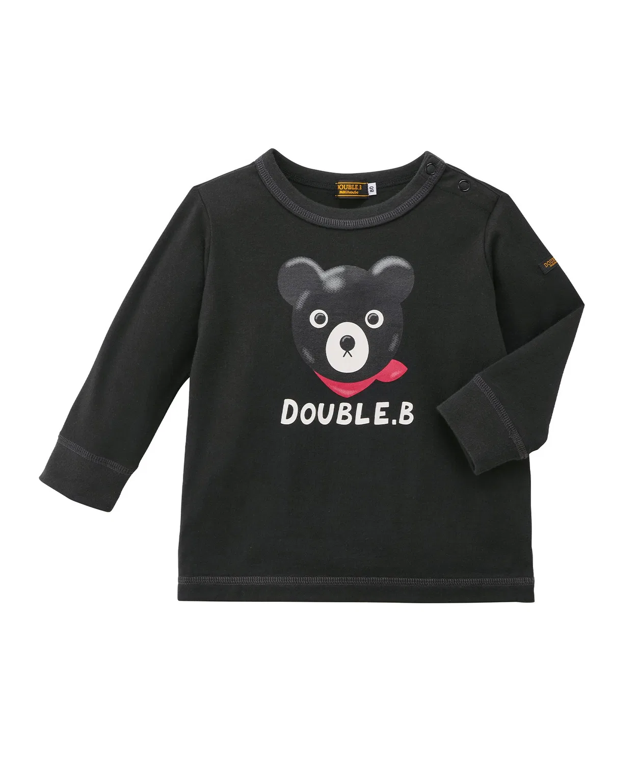 Детская футболка с длинным рукавомс принтом Black Bear DOUBLE_B, Черный