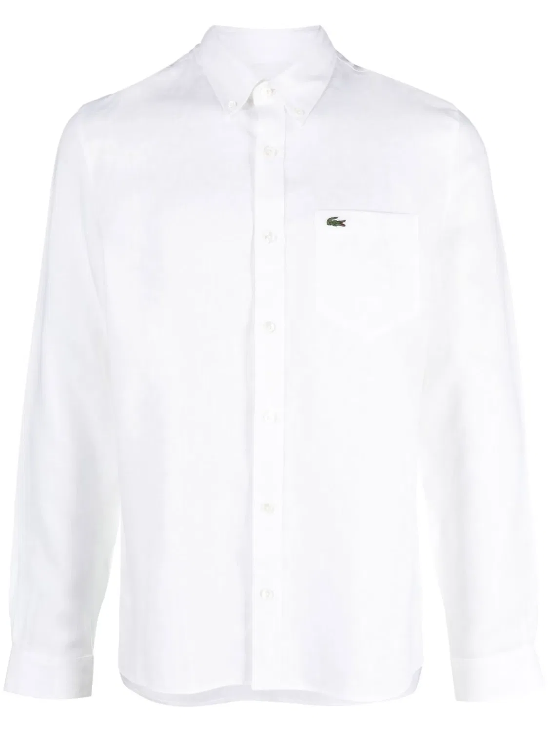 Рубашка с Пуговицами и Вышитым Логотипом Lacoste, белый
