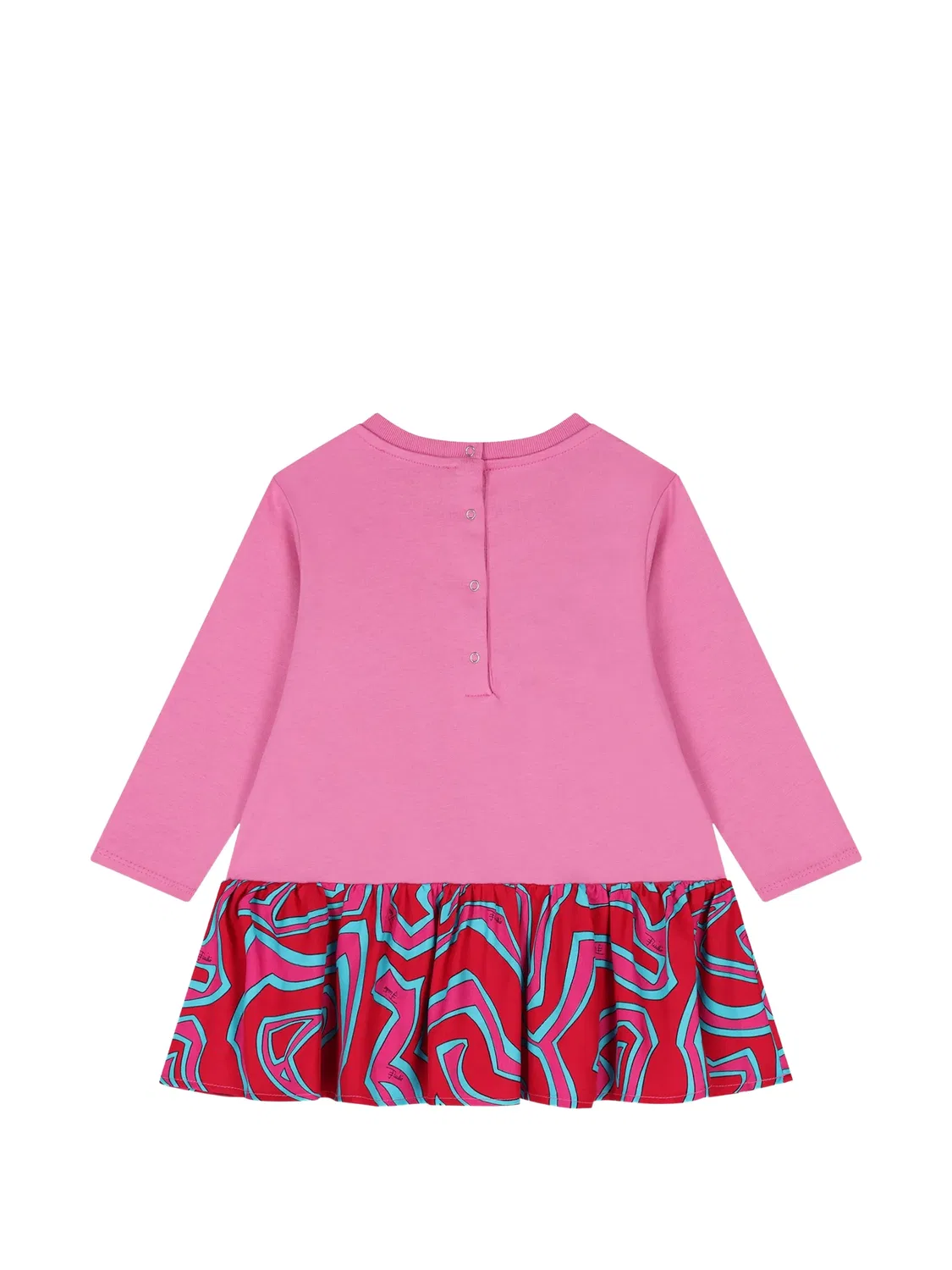 Платье с вышитым логотипом и принтом Labirinto Pucci Junior, розовый — фото 2