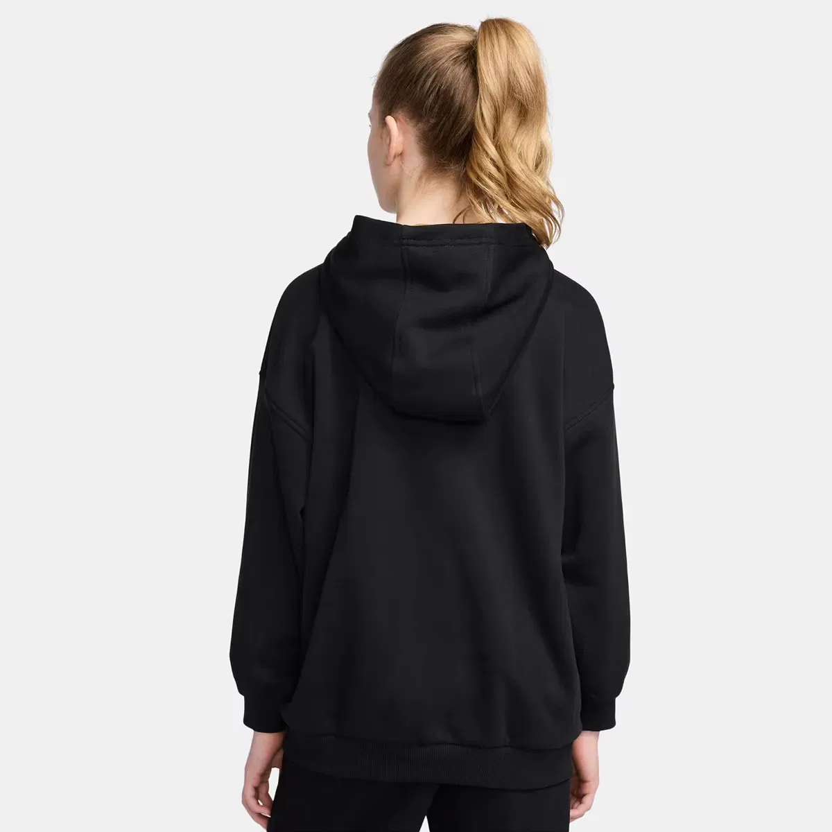 Детская худи для девочек с принтом Club Fleece Nike, Negro — фото 2