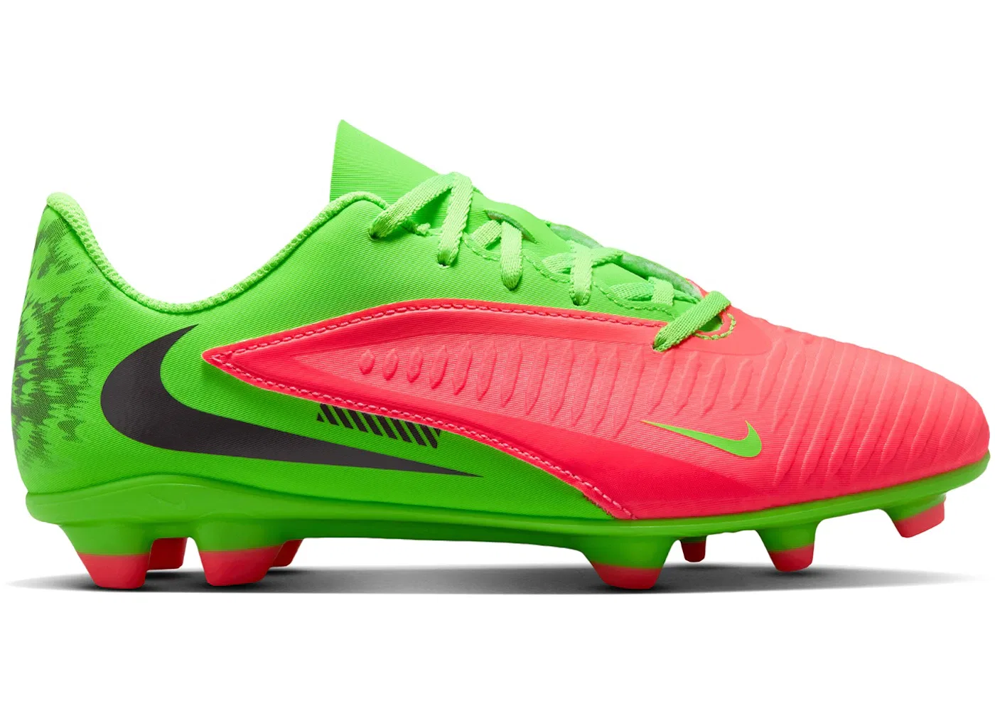 Детские бутсы Nike Phantom 6 Low Club MG Erling Haaland Harness Your Haaland, Hot Punch/Green Strike/Black