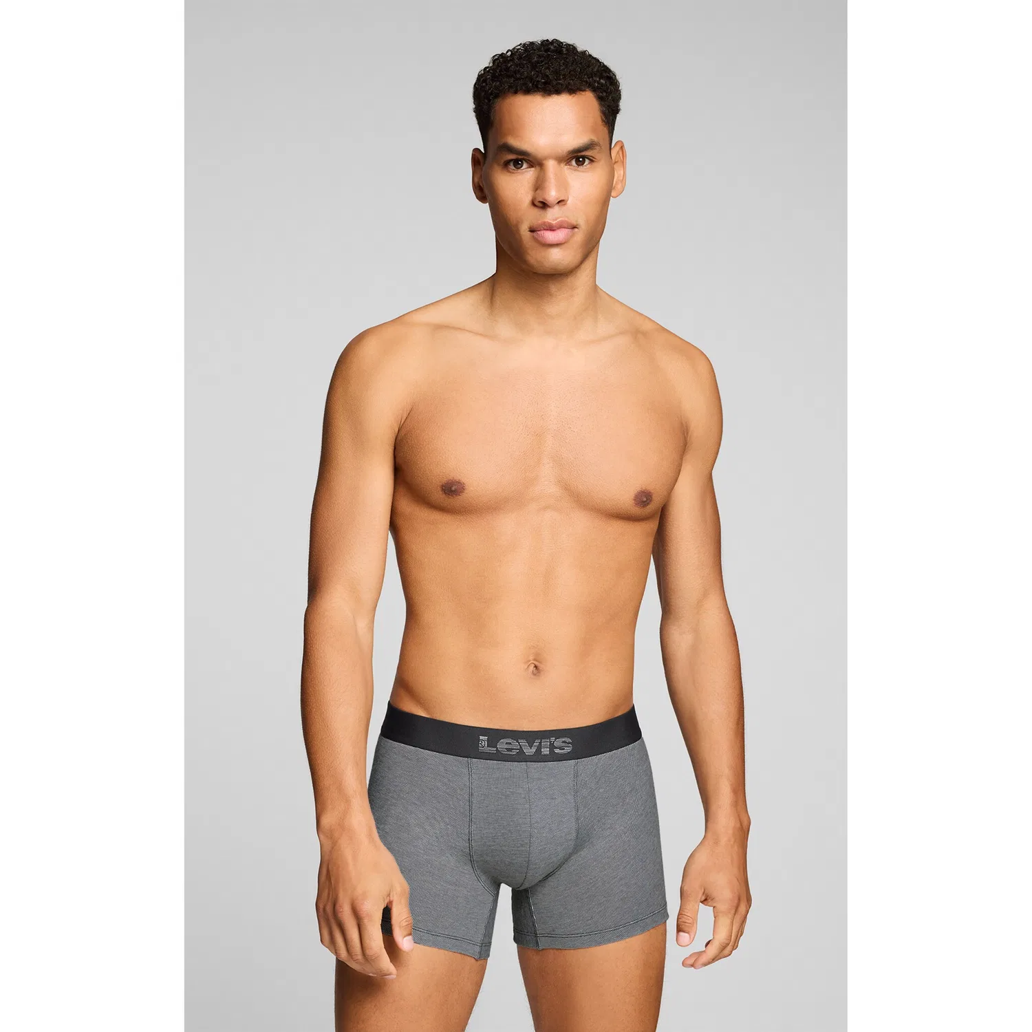 Мужские боксеры из хлопка с эластаном 2 шт Levi's, Grey/Black — фото 3