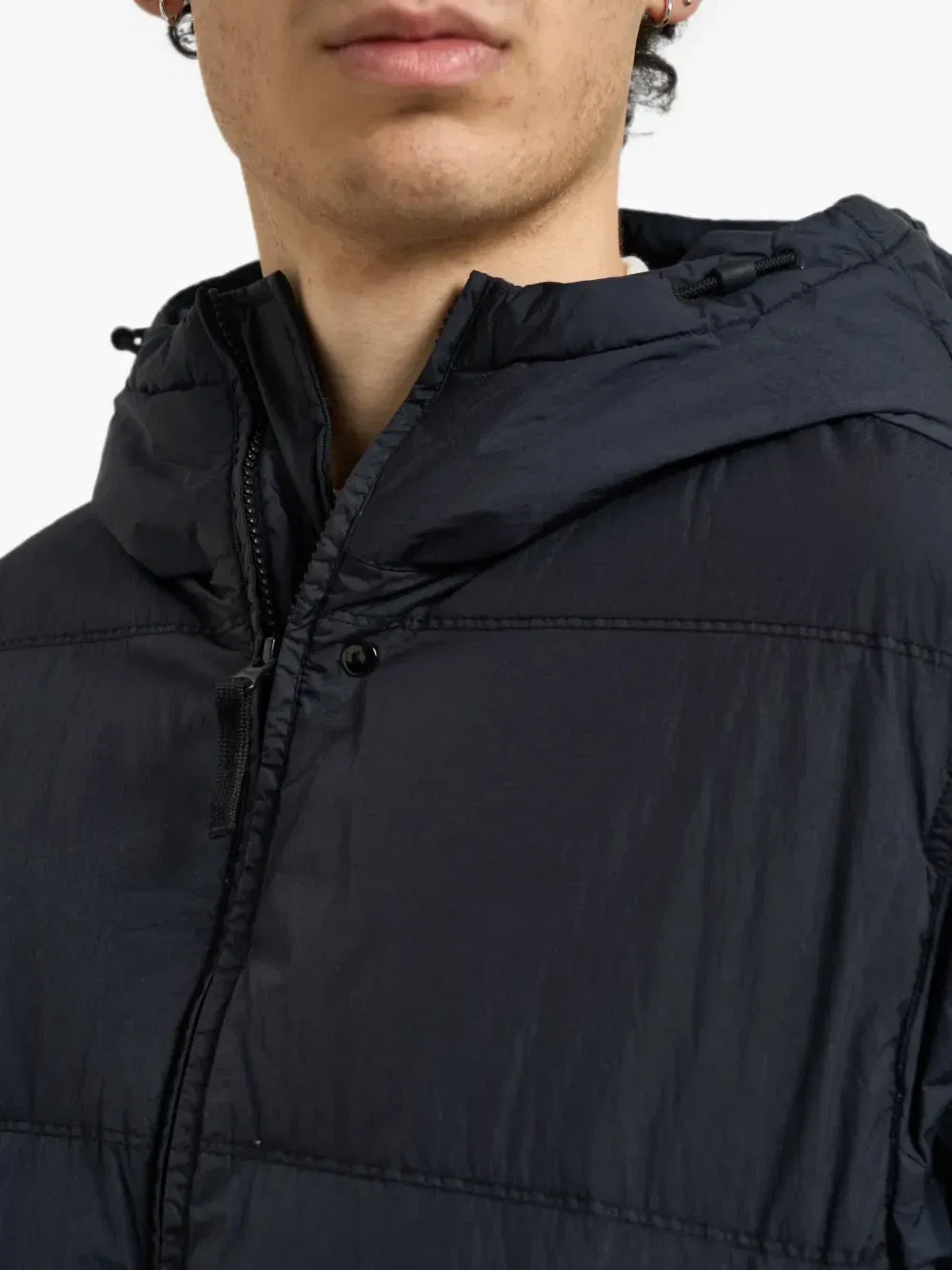 Куртка-пуховик Crinkle Reps NY ветрозащитная с анти-капельной обработкой Stone Island, синий — фото 3