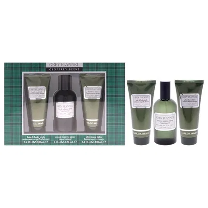 Набор подарочный мужской Geoffrey Beene Grey Flannel, 4oz EDT Spray, 3.4oz After Shave Balm, 3.4oz Hair and Body Wash