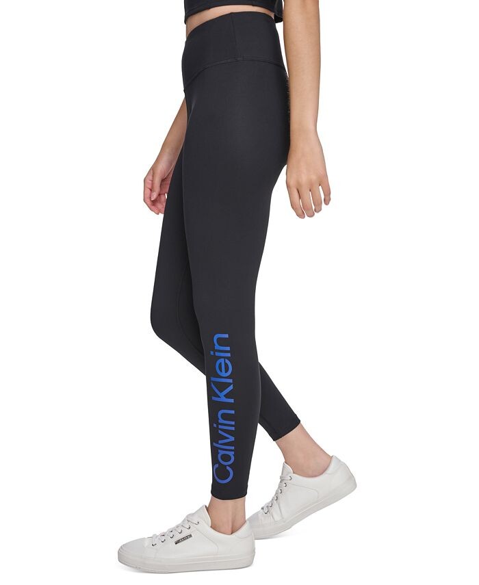 

Женские леггинсы 7/8 с высокой посадкой Calvin Klein, цвет Black/mazarine Blue