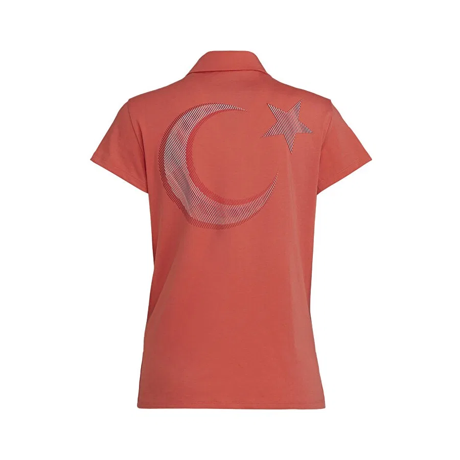 Женская футболка-поло с коротким рукавом adidas TURKIYE POLO W JG8872, Красный — фото 2
