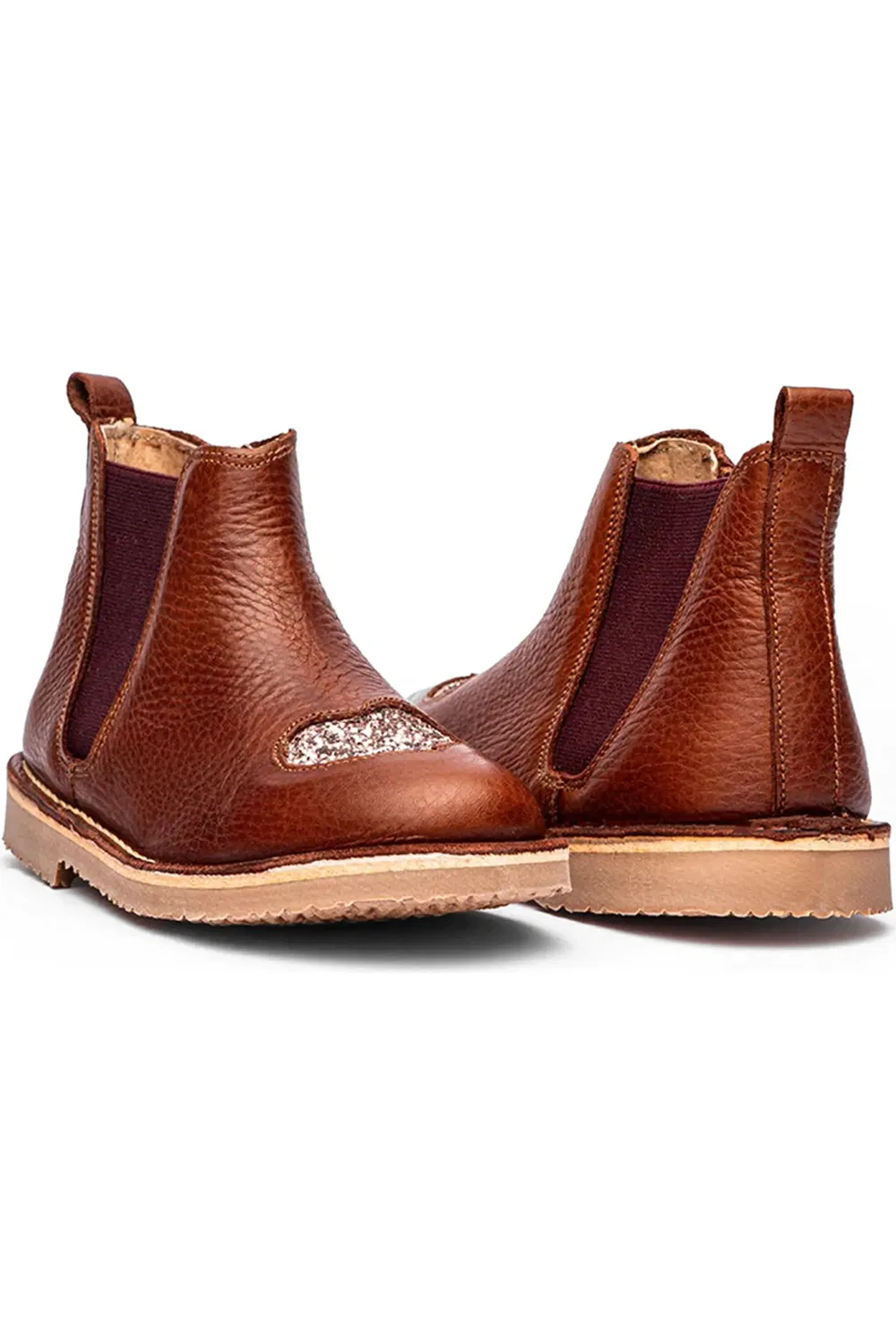 Детские ботинки челси с блестками Monica CHILDRENCHIC, коричневый