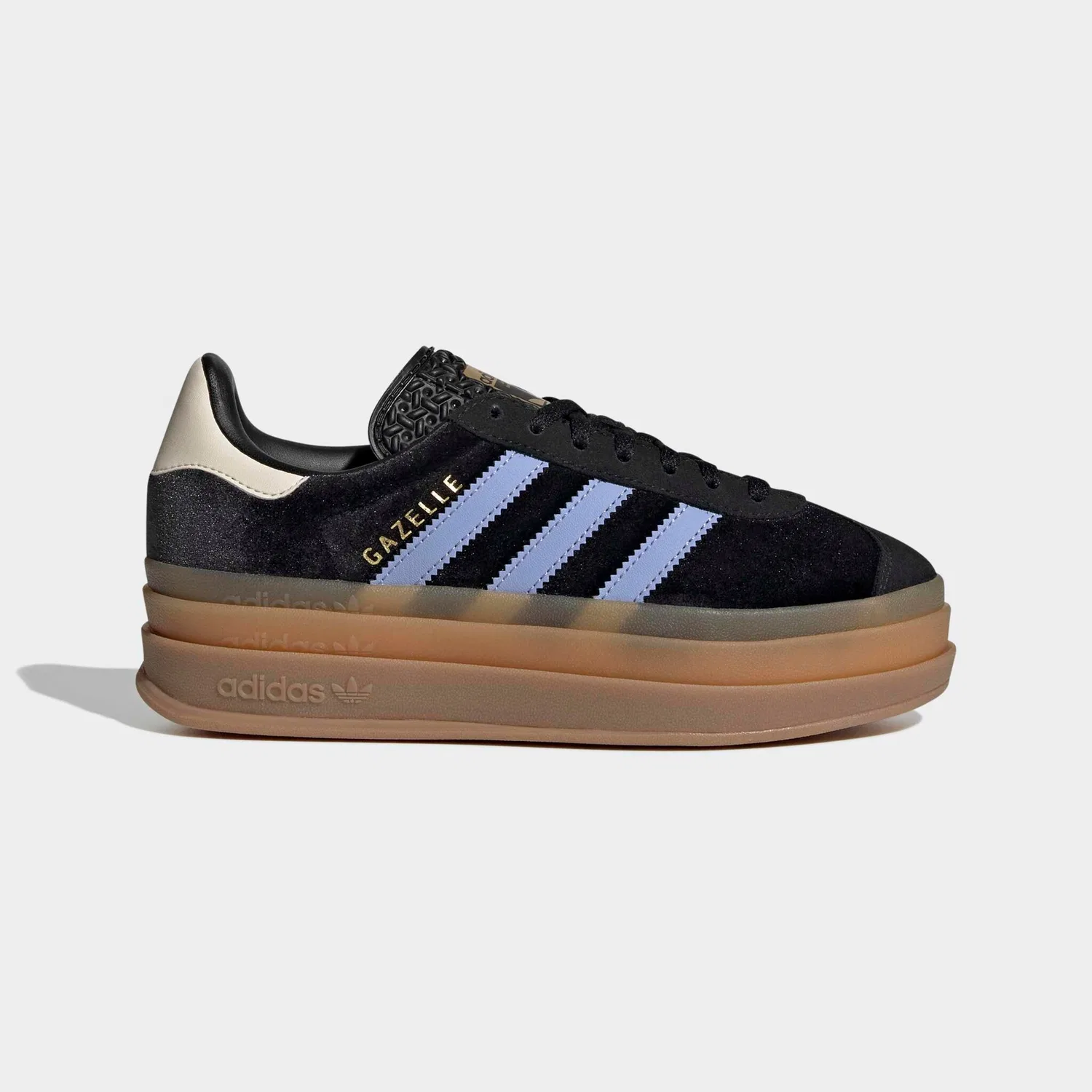 Детские кеды на платформе Gazelle Bold Adidas Originals, Core Black/Blue Spark/Wonder White — фото 2